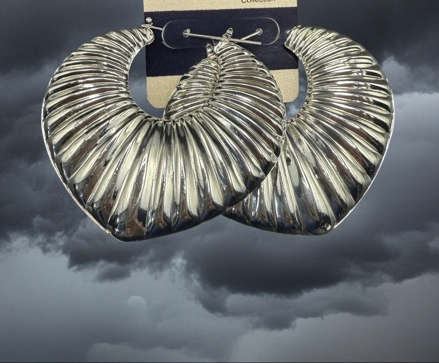 AMB Heart Silver Earrings